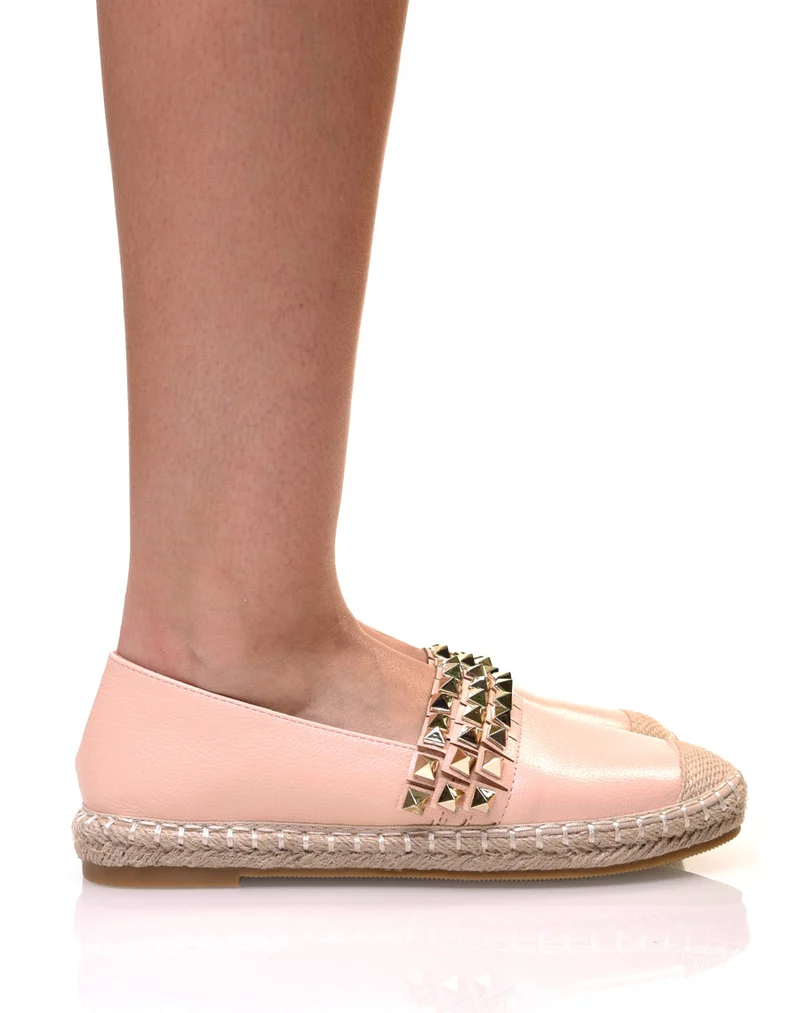 Espadrilles roses cloutées