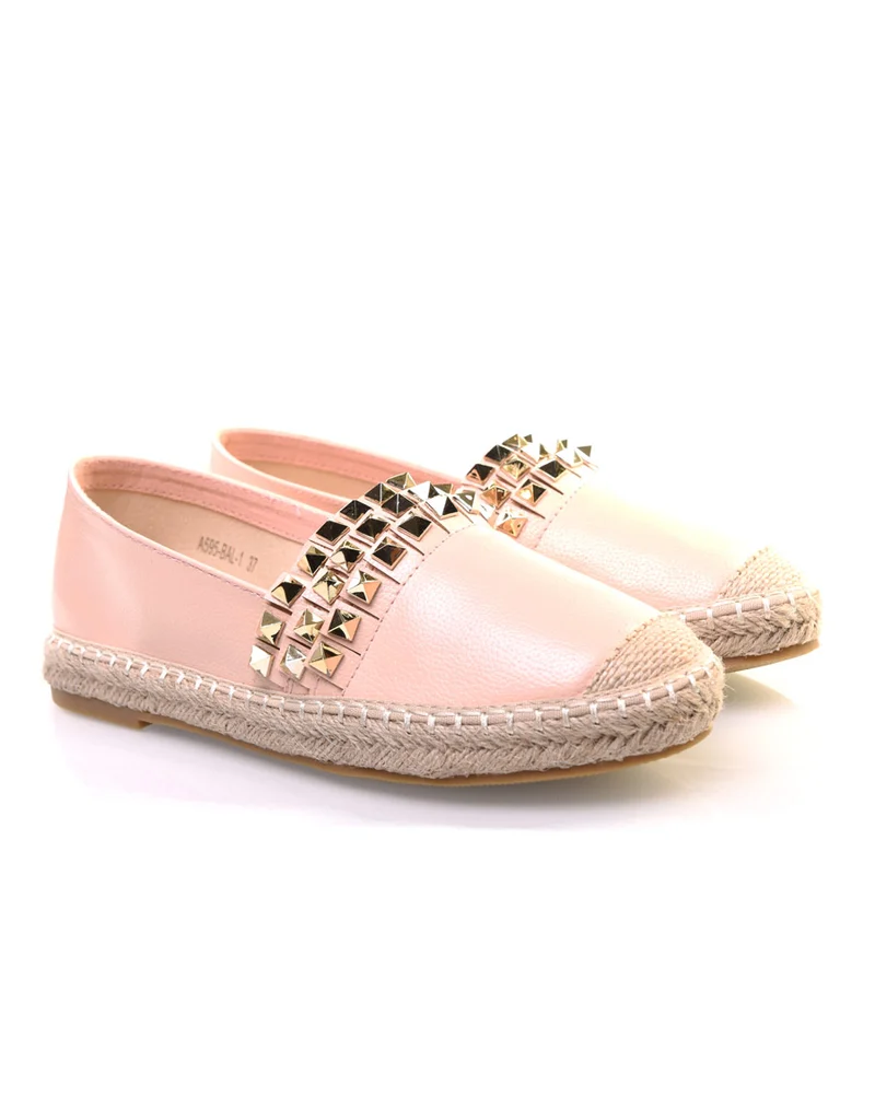 Espadrilles roses cloutées