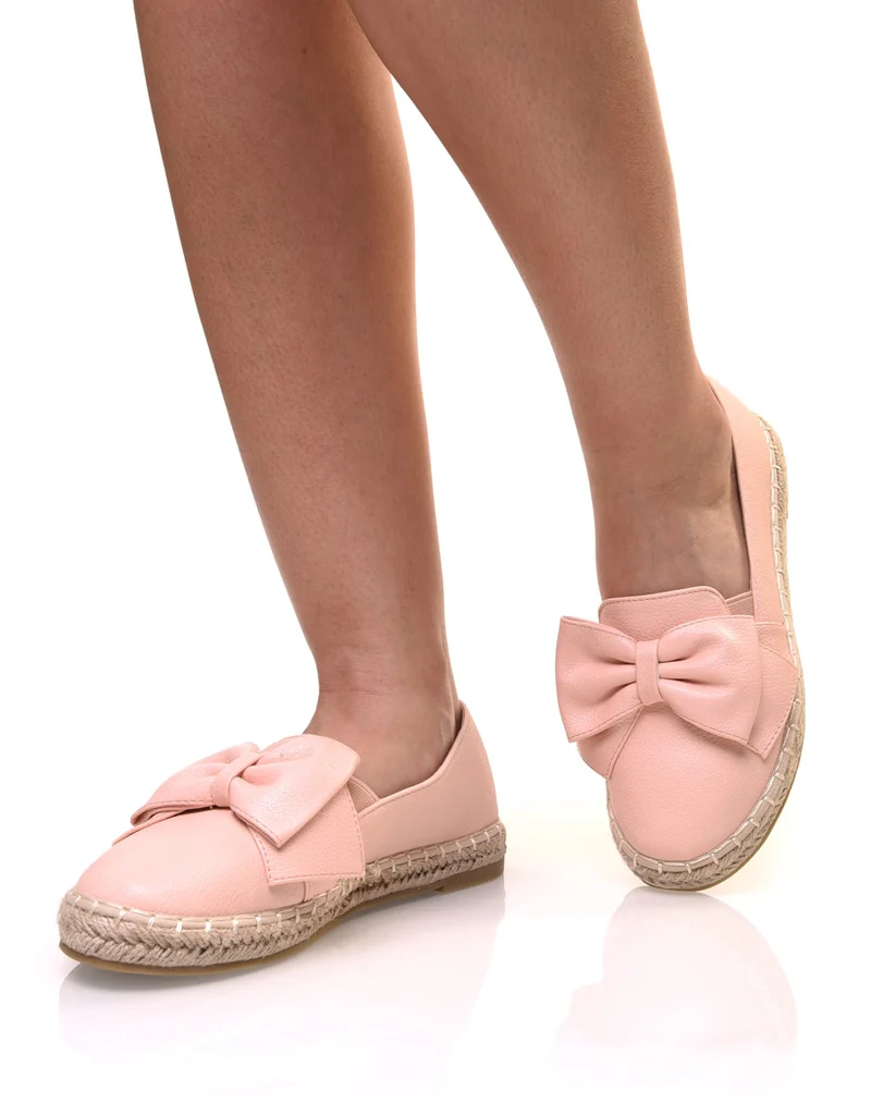 Espadrilles roses à noeud