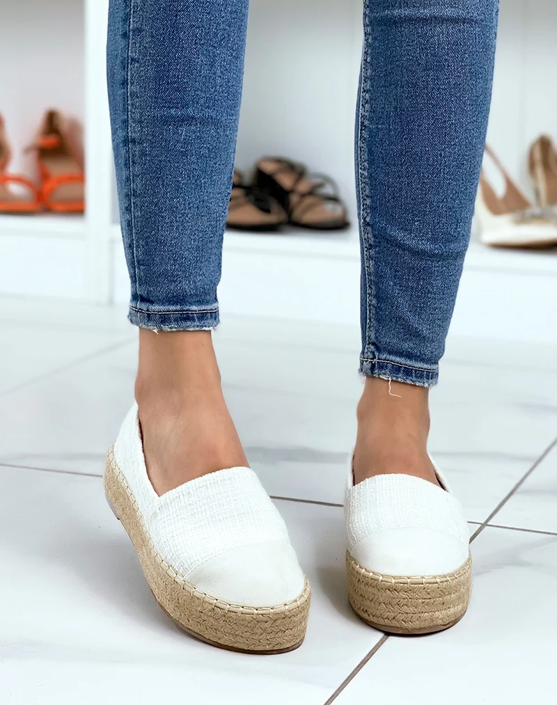 Espadrilles beiges pailletés