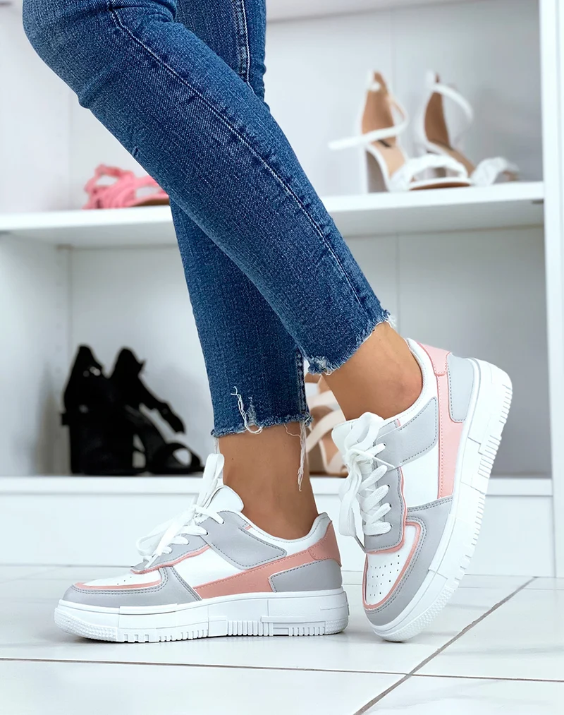 Baskets roses et grises