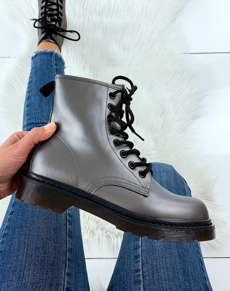 Bottines montante gris anthracite