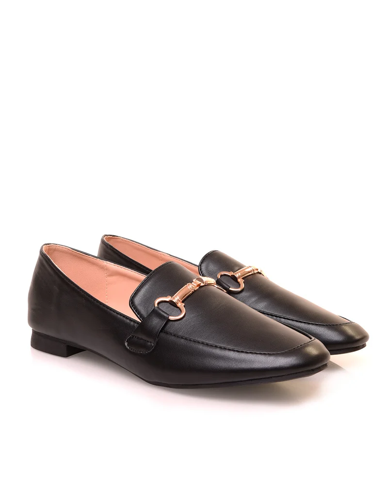 Mocassins en similicuirs noirs