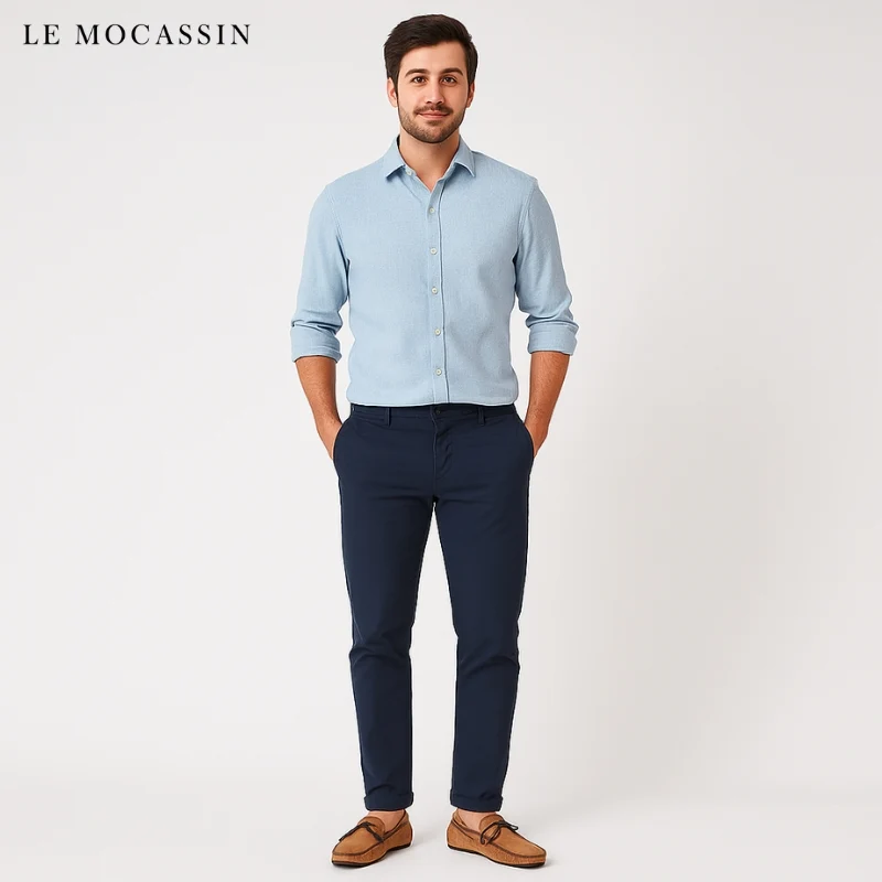 Mocassins Bateau À Lacets En Cuir Véritable Pour Homme