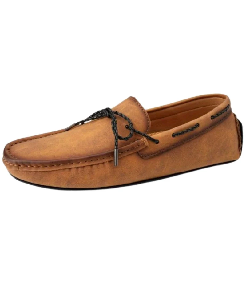 Mocassins Bateau À Lacets En Cuir Véritable Pour Homme