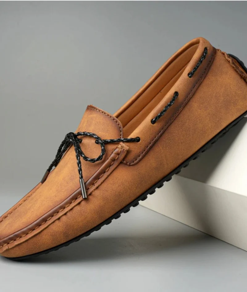 Mocassins Bateau À Lacets En Cuir Véritable Pour Homme