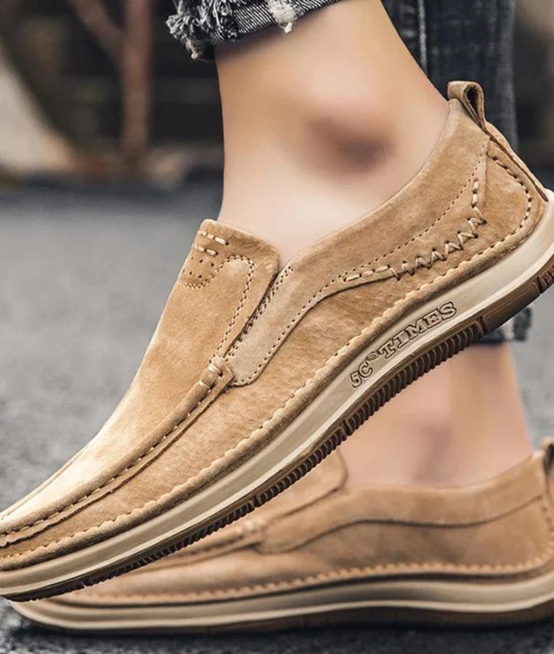 Mocassins Bateau Aspect Cuir À Semelle Colorée Pour Homme