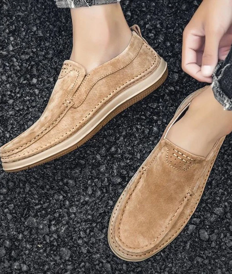 Mocassins Bateau Aspect Cuir À Semelle Colorée Pour Homme