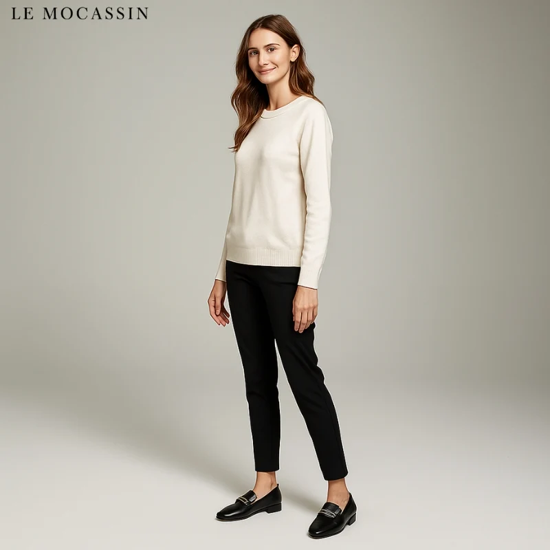 Mocassins À Talon Carré Avec Une Semelle En Cuir Régénéré