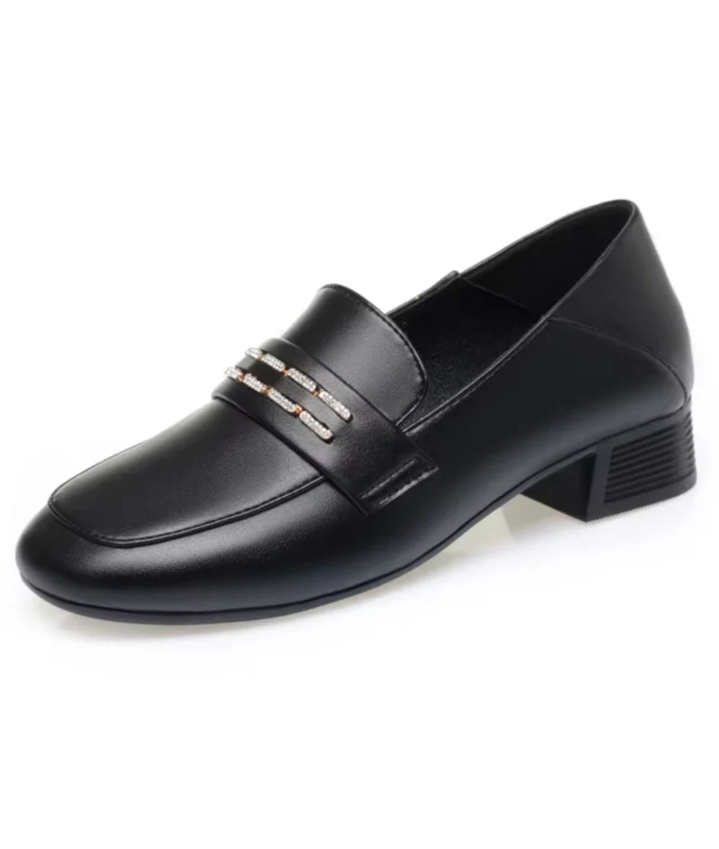 Mocassins À Talon Carré Avec Une Semelle En Cuir Régénéré