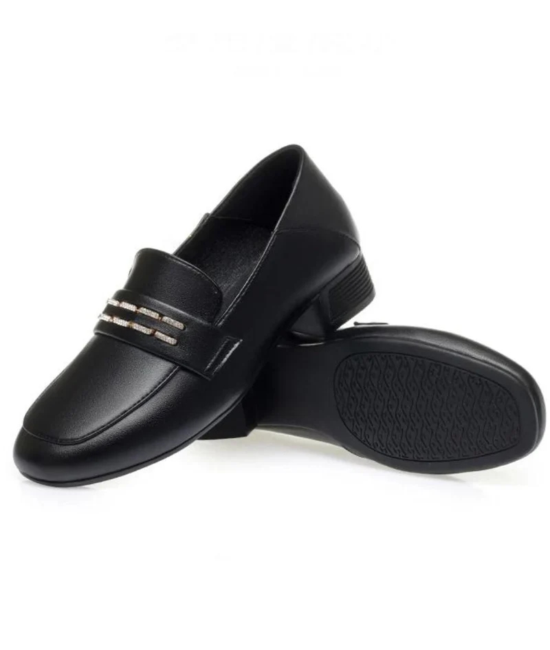 Mocassins À Talon Carré Avec Une Semelle En Cuir Régénéré