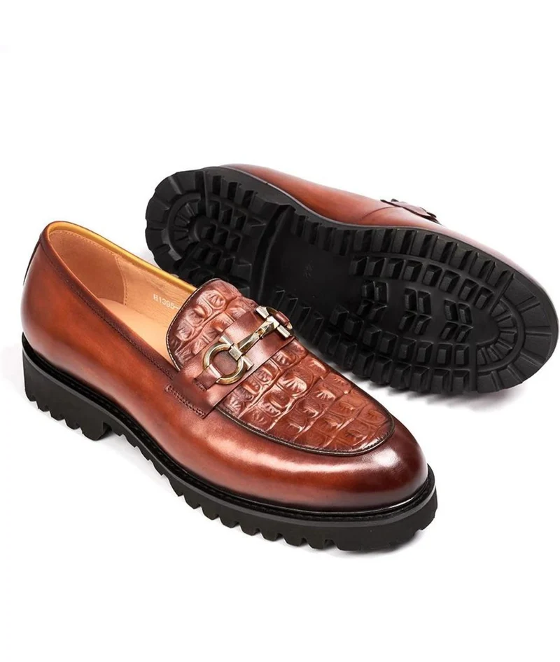 Mocassins À Plateforme Vernis Pour Homme