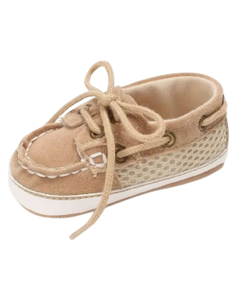 Mocassins Bateau Bicolores À Lacets Pour Bébé Garçon