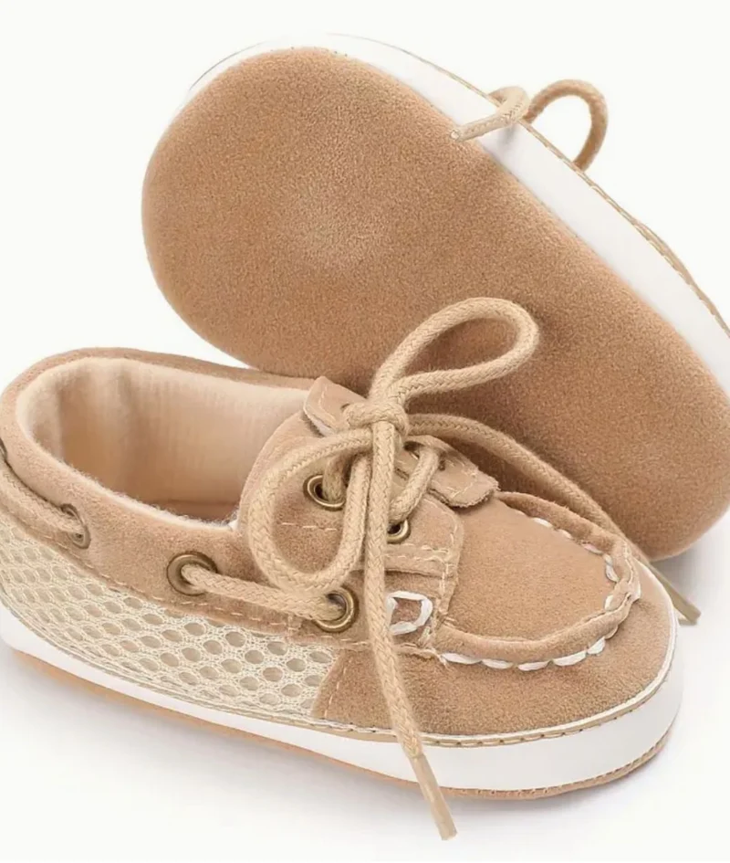 Mocassins Bateau Bicolores À Lacets Pour Bébé Garçon