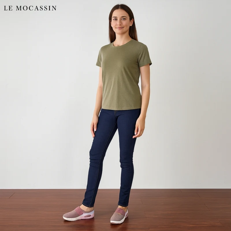 Mocassins Ajourés Style Vintage À Petit Talon Compensé Pour Femme