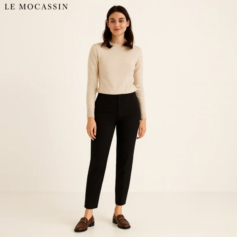 Mocassins À Talons En Cuir Pour Femmes