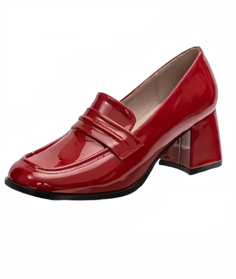 Mocassins À Talons En Cuir Vernis