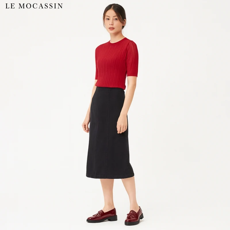 Mocassins À Talons En Cuir Verni Avec Nœud Décoratif