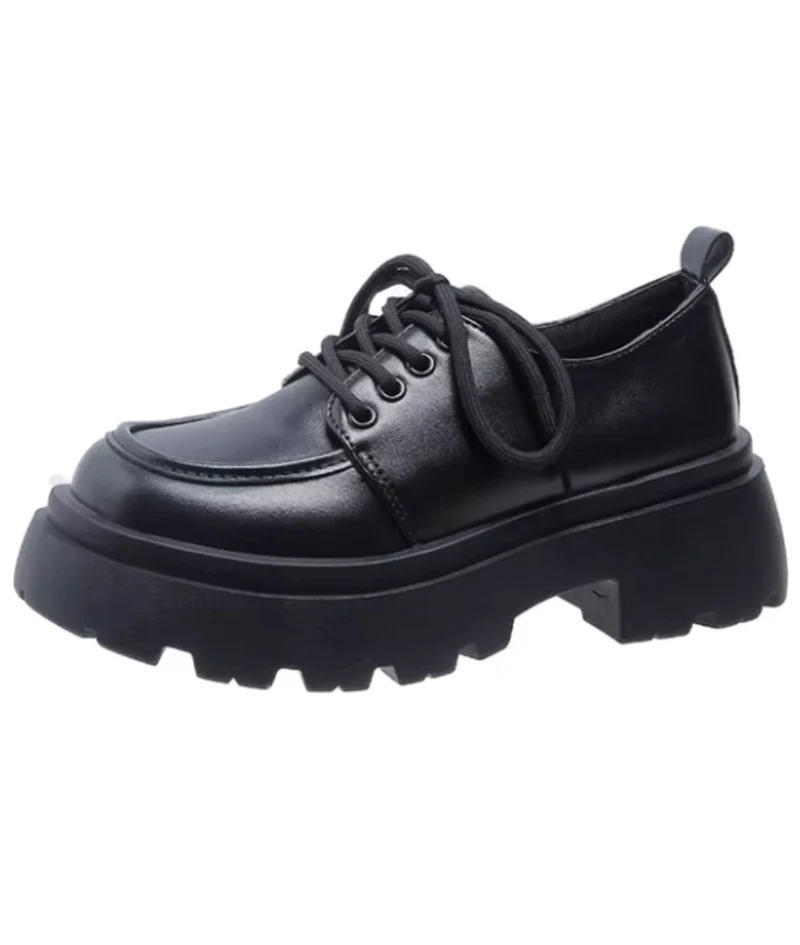 Mocassins À Plateforme En Cuir Synthétique Noir