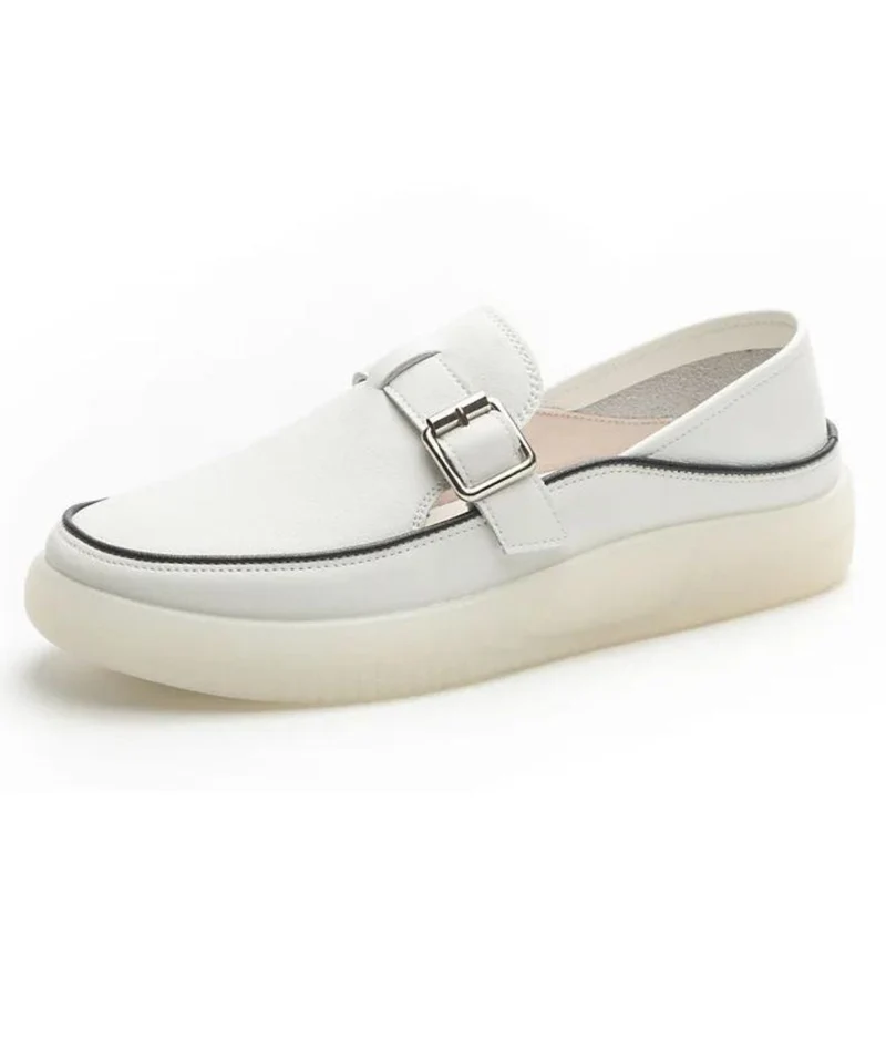 Mocassins À Semelle Épaisse En Cuir Pour Femme