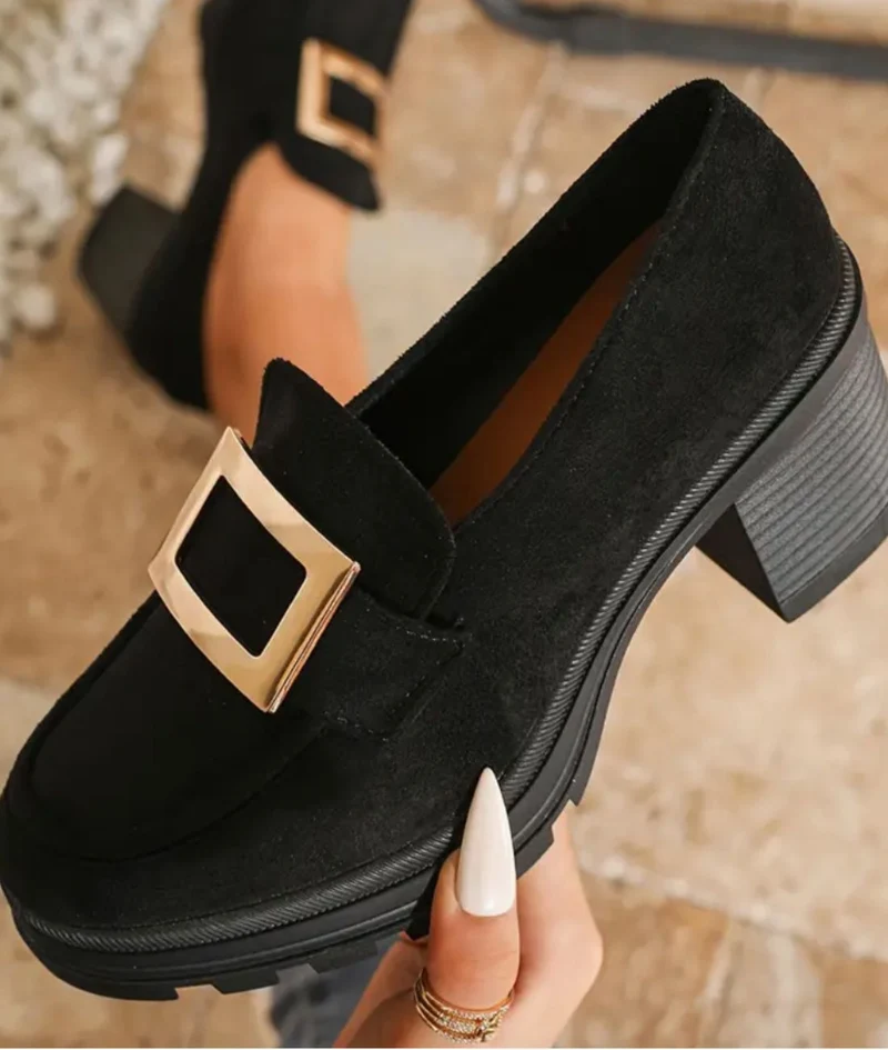 Mocassins À Plateforme Et Chaînettes Argentées Pour Femme