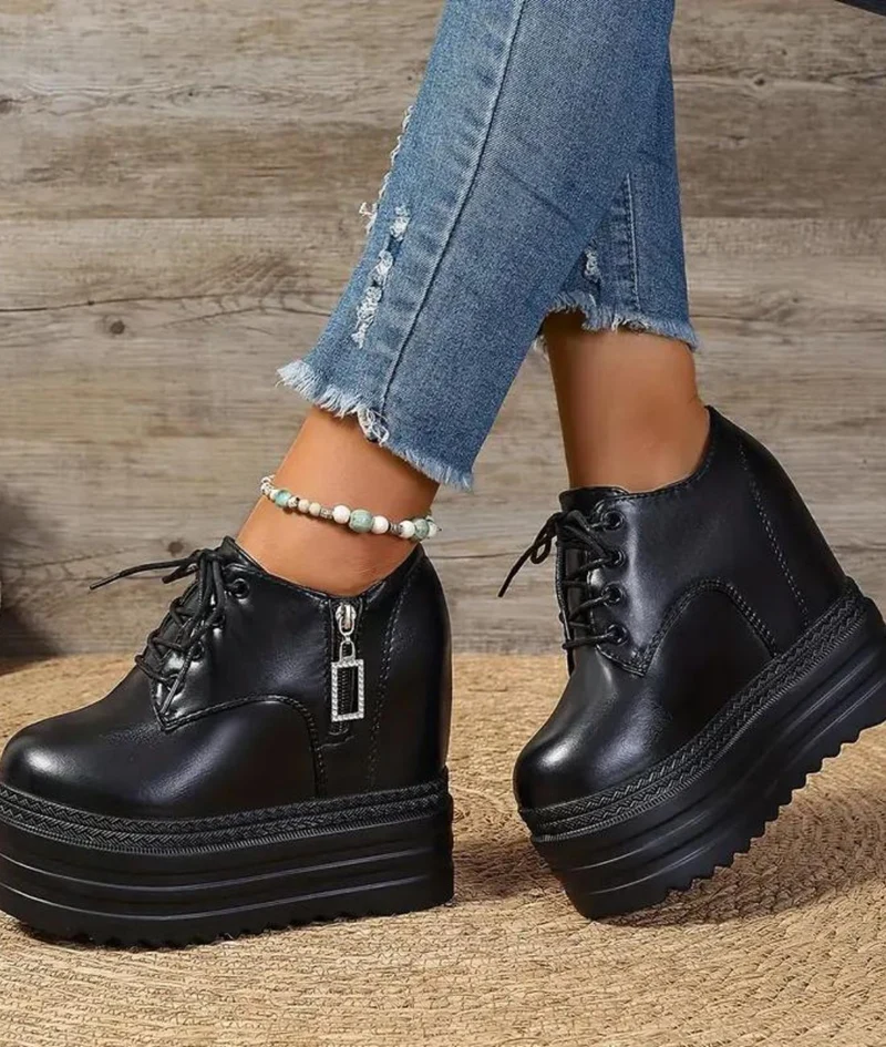 Mocassins À Plateforme Avec Fermeture Éclair Pour Femme