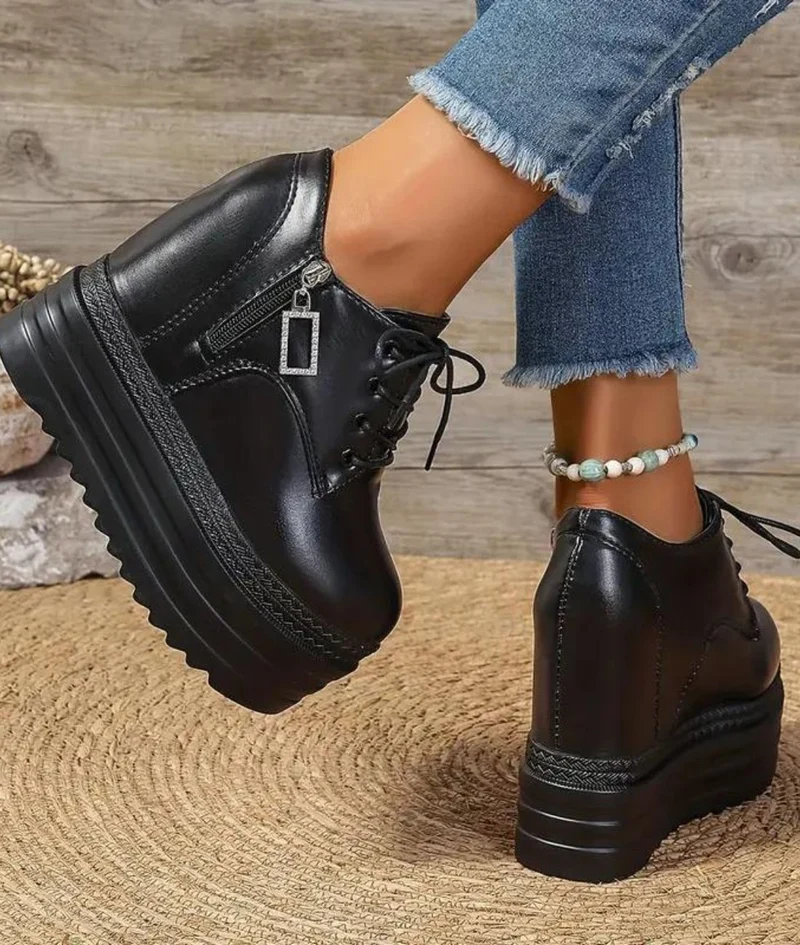 Mocassins À Plateforme Avec Fermeture Éclair Pour Femme