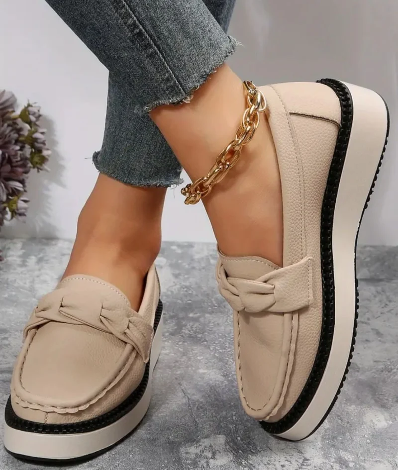 Mocassins À Plateforme Effet Cuir Suédé Pour Femme