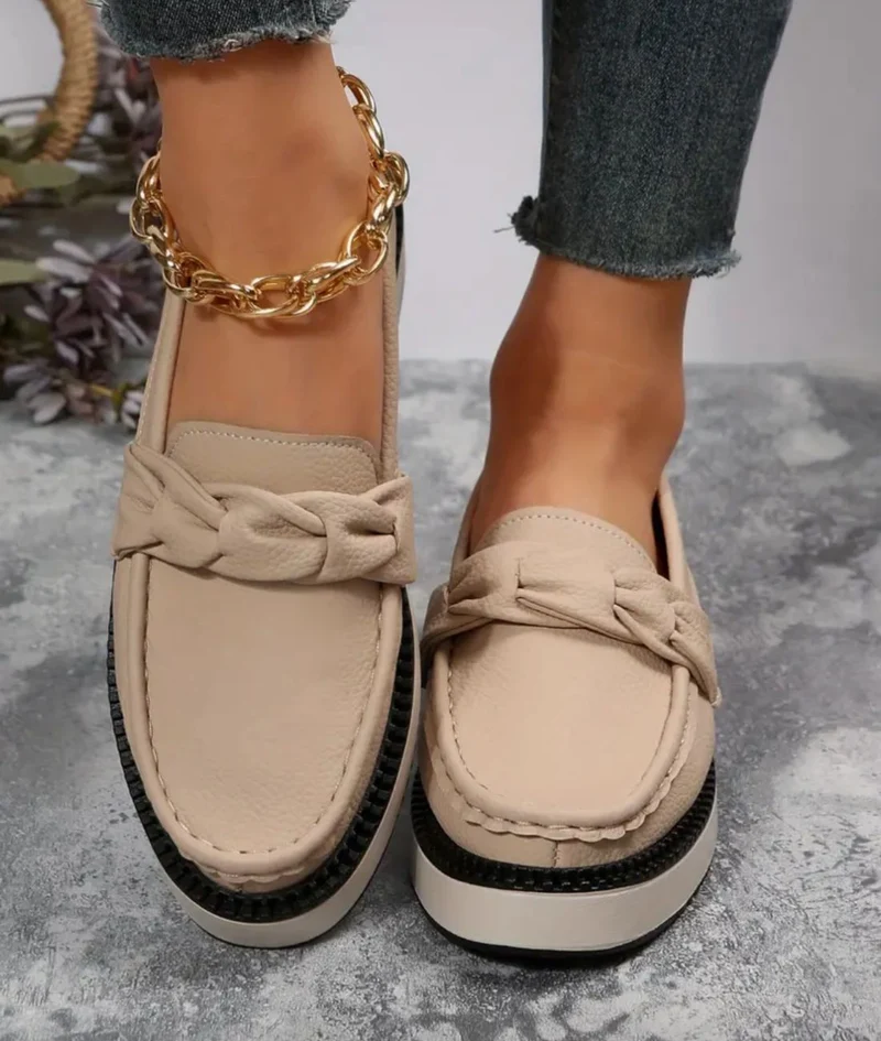 Mocassins À Plateforme Effet Cuir Suédé Pour Femme