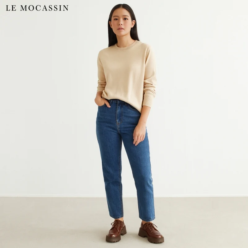Mocassins À Plateforme En Cuir Marron Pour Femmes