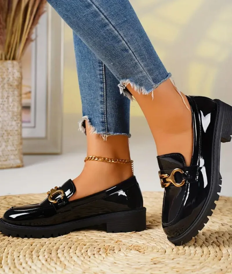 Mocassins À Plateforme De Style Britannique Pour Femme