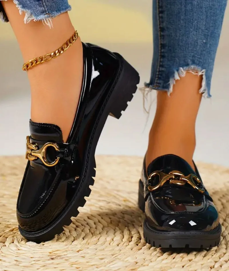 Mocassins À Plateforme De Style Britannique Pour Femme