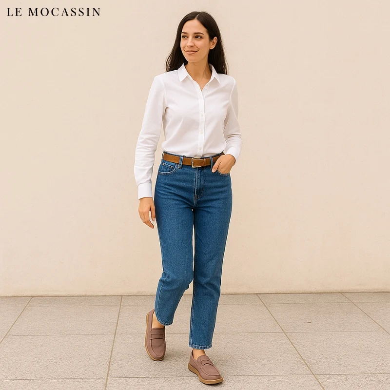 Mocassins À Plateforme Aspect Daim Pour Femme