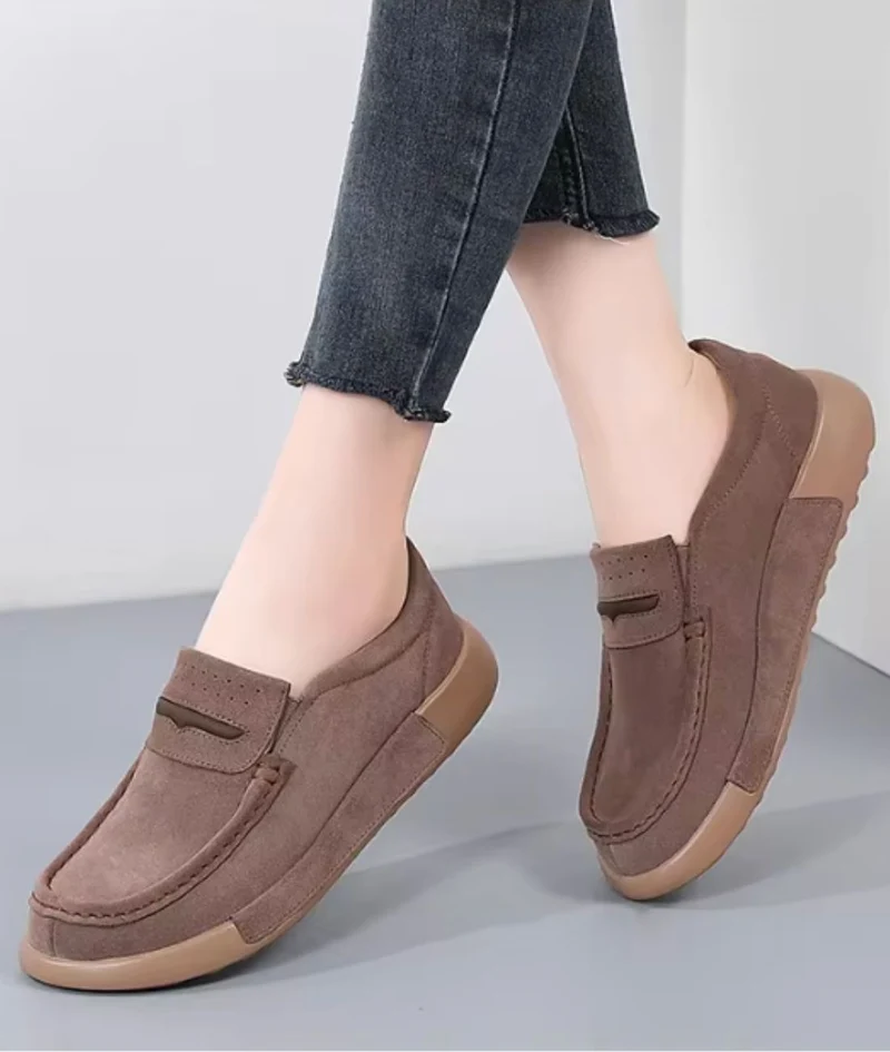 Mocassins À Plateforme Aspect Daim Pour Femme