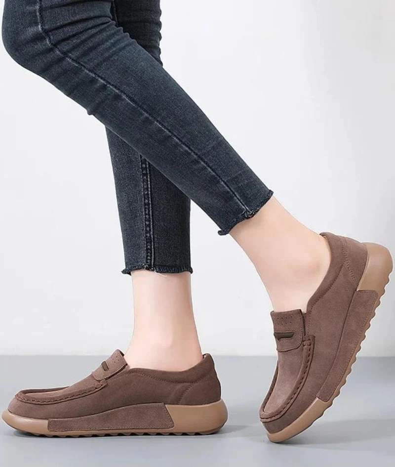 Mocassins À Plateforme Aspect Daim Pour Femme
