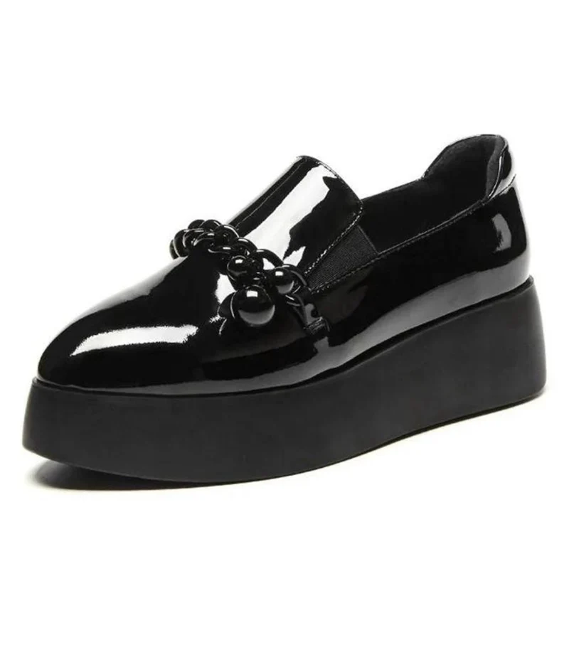 Mocassins À Plateforme À Chaine Métallique