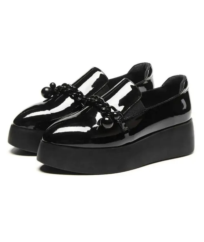 Mocassins À Plateforme À Chaine Métallique
