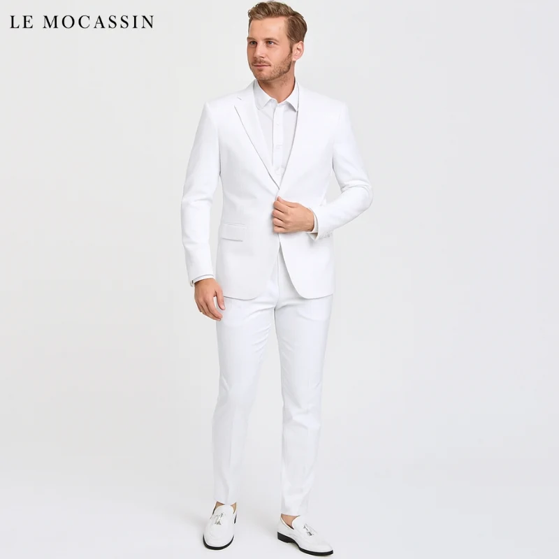 Mocassins À Glands Vernis Noir Et Blanc Pour Homme