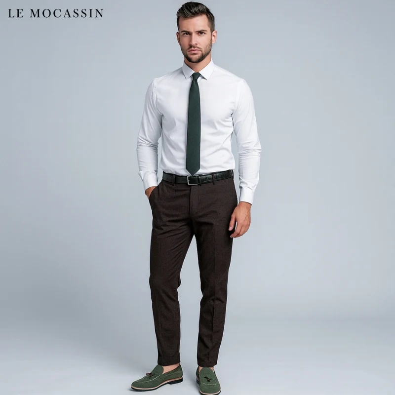 Mocassins À Glands En Daim Verts