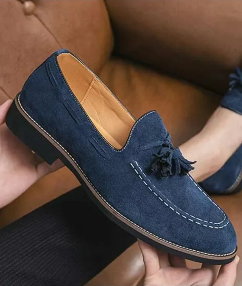 Mocassins À Glands En Daim Véritable Pour Homme