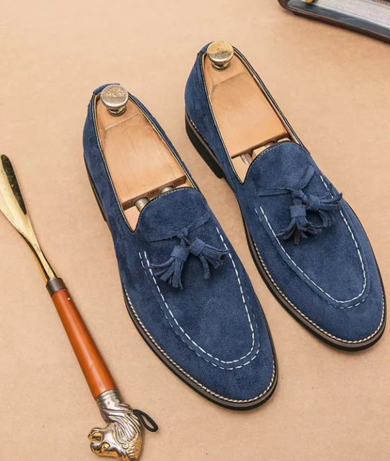 Mocassins À Glands En Daim Véritable Pour Homme