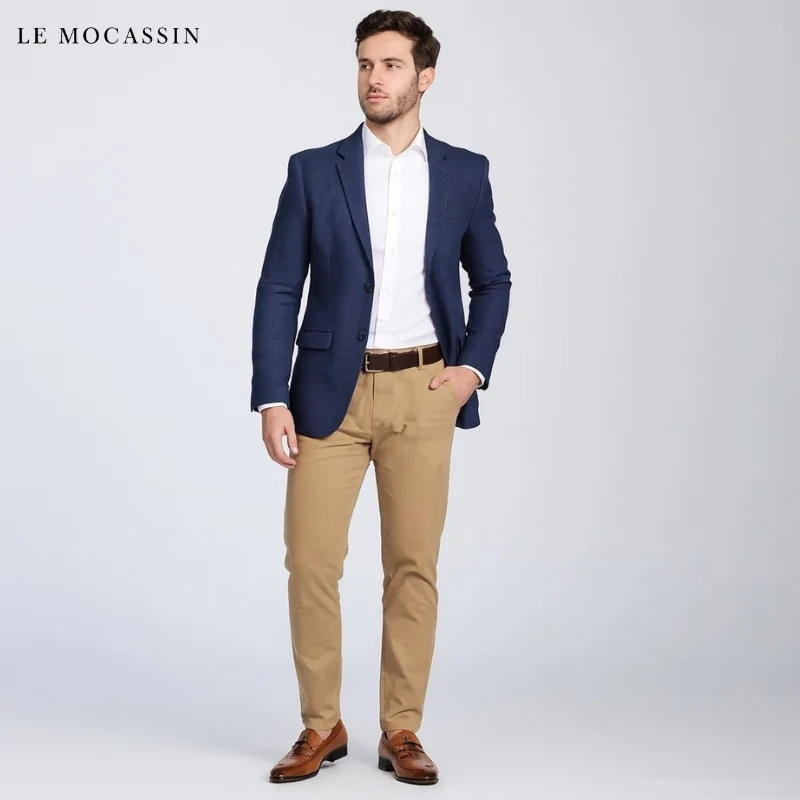 Mocassins À Glands En Cuir Motif Zigzag Tissé