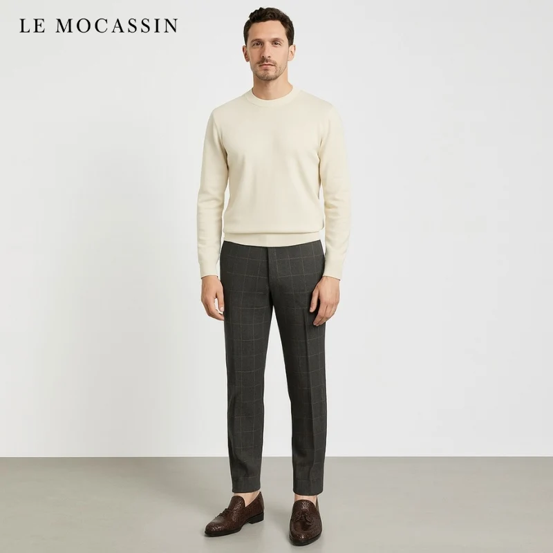 Mocassins À Glands En Cuir Effet Tressé