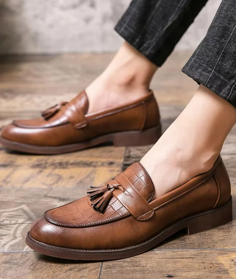Mocassins À Glands Effet Cuir Crocodile