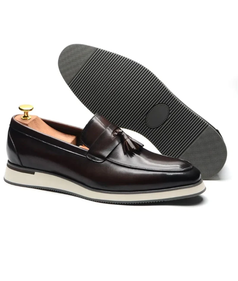 Mocassins À Glands Classiques En Cuir Lisse