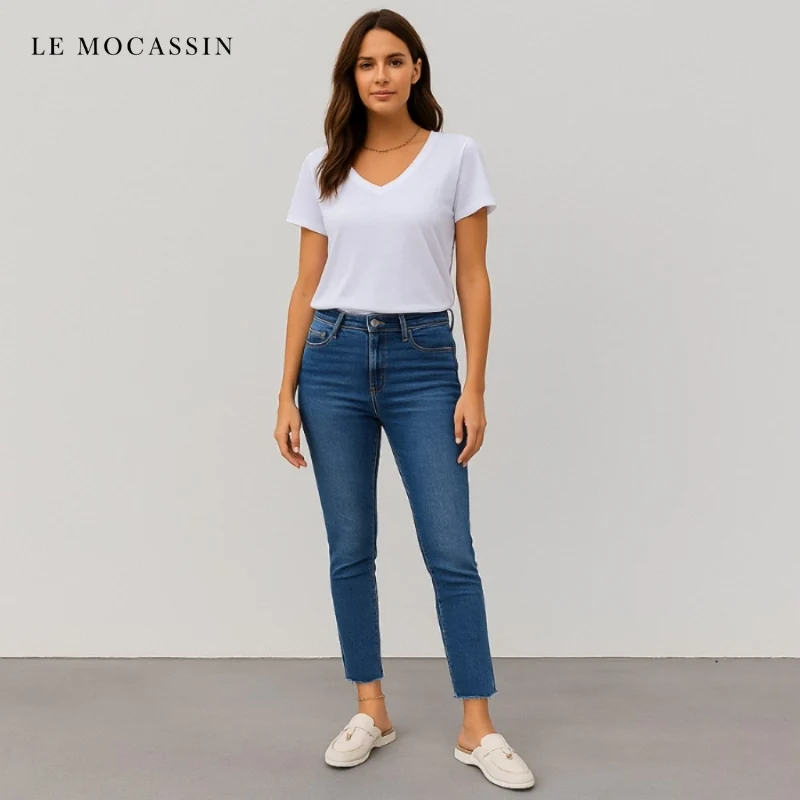 Mocassins À Glands Bi-Matière Effet Contrasté