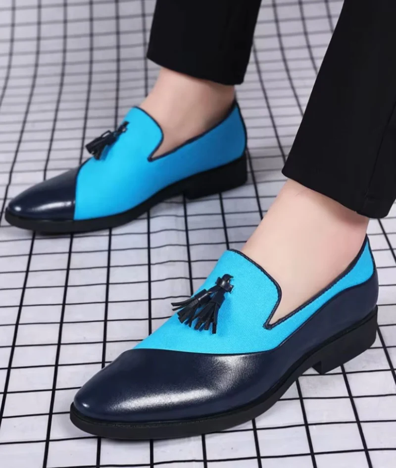Mocassins À Gland En Daim Avec Plusieurs Couleurs Pour Hommes