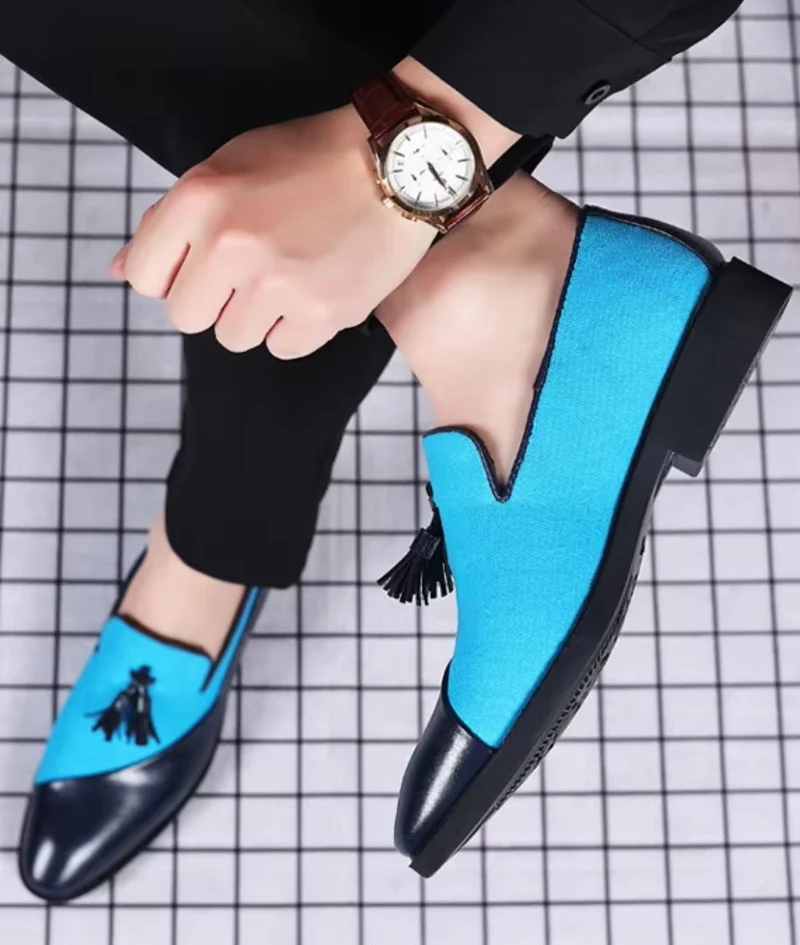 Mocassins À Gland En Daim Avec Plusieurs Couleurs Pour Hommes