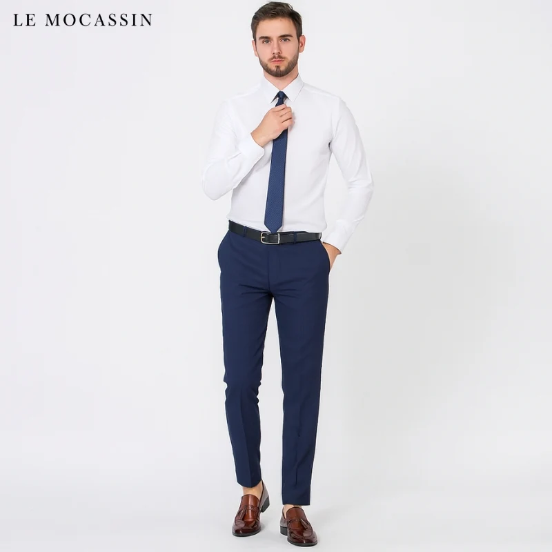 Mocassins À Gland En Cuir Véritable Marron Pour Hommes
