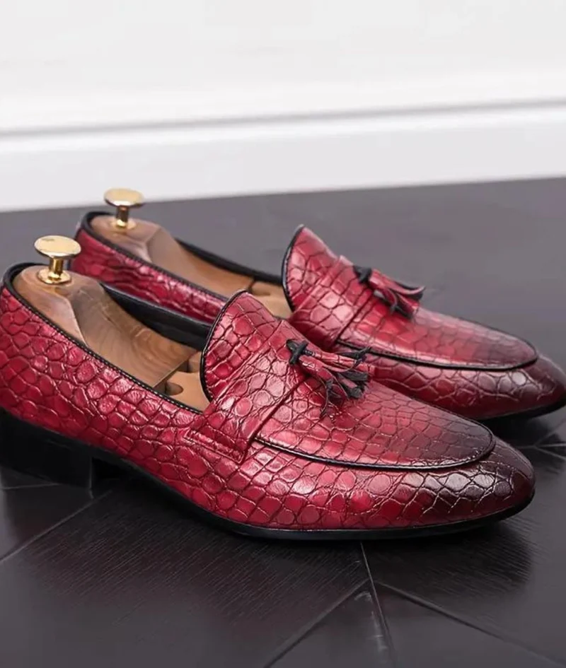 Mocassins À Gland Avec Effet Croco Pour Hommes
